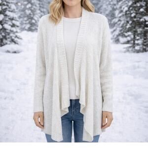 Ugg  Off White Nubbly Knit Open Front Cardigan Small